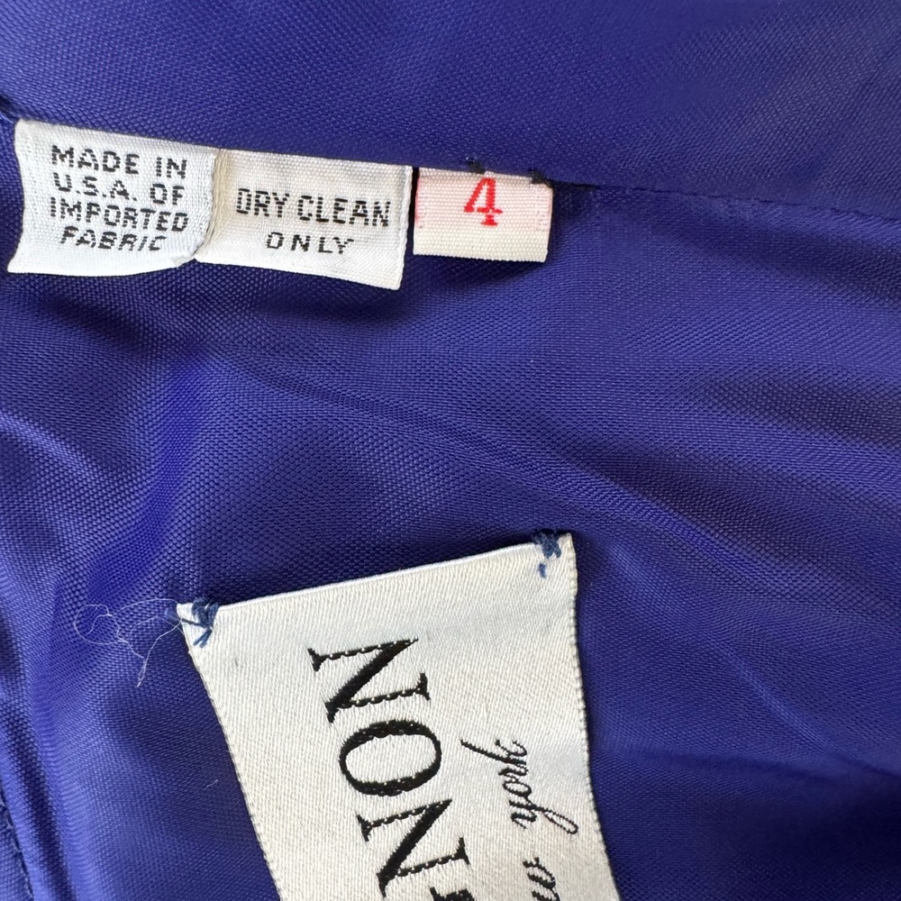 Vintage Mignon Deep Blue Strapless Gown - Picture 10 of 10